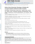 Cover page: Distinct Clinical Physiologic Phenotypes of Patients With Laryngeal Symptoms Referred for Reflux Evaluation