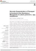 Cover page: Vacuolar Sequestration of Paraquat Is Involved in the Resistance Mechanism in Lolium perenne L. spp. multiflorum