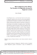 Cover page: More Indigenous than Others: The Paradox of Indigeneity among the Higaunon Lumad