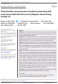 Cover page: Characteristics and outcomes of patients presenting with acute myocardial infarction and cardiogenic shock during COVID‐19