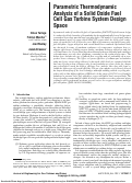 Cover page: Parametric Thermodynamic Analysis of a Solid Oxide Fuel Cell Gas Turbine System Design Space