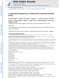 Cover page: Longitudinal perspectives of riding with a cannabis-impaired driver.