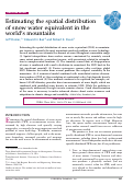 Cover page: Estimating the spatial distribution of snow water equivalent in the world's mountains