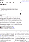 Cover page: Self consistent field theory of virus assembly