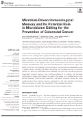 Cover page: Microbial-Driven Immunological Memory and Its Potential Role in Microbiome Editing for the Prevention of Colorectal Cancer.