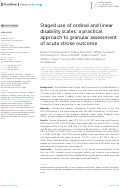 Cover page: Staged use of ordinal and linear disability scales: a practical approach to granular assessment of acute stroke outcome.