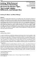 Cover page: Linking With External Covariates: Examining Accuracy by Anchor Type, Test Length, Ability Difference, and Sample Size