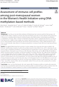 Cover page: Assessment of immune cell profiles among post-menopausal women in the Women’s Health Initiative using DNA methylation-based methods