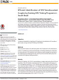 Cover page: Efficient Identification of HIV Serodiscordant Couples by Existing HIV Testing Programs in South Brazil