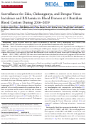 Cover page: Surveillance for Zika, Chikungunya, and Dengue Virus Incidence and RNAemia in Blood Donors at 4 Brazilian Blood Centers During 2016-2019.