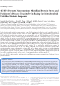 Cover page: 4E-BP1 Protects Neurons from Misfolded Protein Stress and Parkinson's Disease Toxicity by Inducing the Mitochondrial Unfolded Protein Response