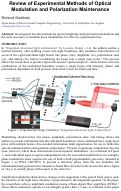 Cover page: Review of Experimental Methods of Optical Modulation and Polarization Maintenance