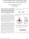 Cover page: A 63 GHz Single-feed Low-profile Fabry-Pérot Cavity Antenna Using a Thick Metallic FSS