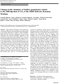 Cover page: Changes in the chemistry of shallow groundwater related to the 2008 injection of CO2 at the ZERT field site, Bozeman, Montana