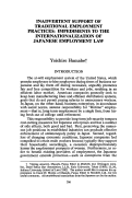 Cover page: Inadvertent Support of Traditional Employment Practices: Impediments to the Internationalization of Japanese Employment Law