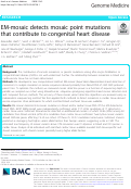 Cover page: EM-mosaic detects mosaic point mutations that contribute to congenital heart disease