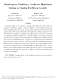 Cover page: Simultaneous Confidence Bands and Hypothesis testing in Varying-Coefficient Models