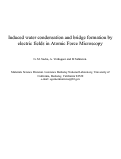 Cover page: Induced water condensation and bridge formation by electric fields in Atomic Force 
Microscopy