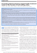 Cover page: Promoting high-functioning mental health treatment teams in the context of low staffing ratios