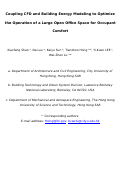Cover page: Coupling CFD and building energy modelling to optimize the operation of a large open office space for occupant comfort