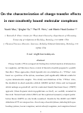 Cover page: On the Computational Characterization of Charge-Transfer Effects in Noncovalently Bound Molecular Complexes