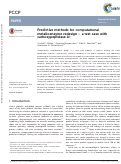 Cover page: Predictive methods for computational metalloenzyme redesign – a test case with carboxypeptidase A