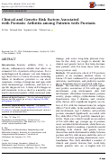 Cover page: Clinical and Genetic Risk Factors Associated with Psoriatic Arthritis among Patients with Psoriasis