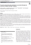 Cover page: Parental marital relationship satisfaction is associated with glycemic outcomes in children with type 1 diabetes.