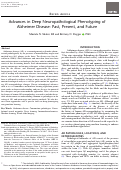 Cover page: Advances in Deep Neuropathological Phenotyping of Alzheimer Disease: Past, Present, and Future