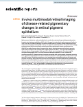 Cover page: In vivo multimodal retinal imaging of disease-related pigmentary changes in retinal pigment epithelium