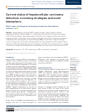 Cover page: Current status of hepatocellular carcinoma detection: screening strategies and novel biomarkers