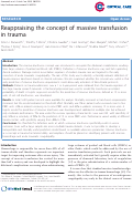 Cover page: Reappraising the concept of massive transfusion in trauma