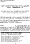 Cover page: Identified Enrollment Challenges of Adolescent and Young Adult Patients on the Nonchemotherapy Arm of Children's Oncology Group Study ARST1321