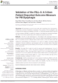 Cover page: Validation of the PILL-5: A 5-Item Patient Reported Outcome Measure for Pill Dysphagia.