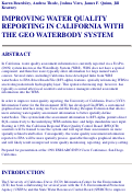 Cover page: Improving water quality reporting in California with the Geo Waterbody system