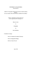 Cover page of A Role for Geographic Information Systems in the Secondary Schools: An Assessment of the Current Status and Future Possibilities