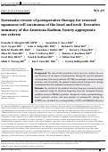 Cover page: Systematic review of postoperative therapy for resected squamous cell carcinoma of the head and neck: Executive summary of the American Radium Society appropriate use criteria