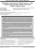 Cover page: Substantial Variation Exists in Clinical Exposure to Chief Complaints Among Residents Within an Emergency Medicine Training Program