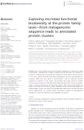 Cover page: Exploring microbial functional biodiversity at the protein family level-From metagenomic sequence reads to annotated protein clusters.