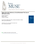 Cover page: Higher Education Reform as a Social Movement: The Case of Affirmative Action