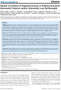 Cover page: Neural correlates of impaired vision in adolescents born extremely preterm and/or extremely low birthweight.