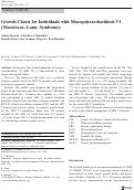 Cover page: Growth Charts for Individuals with Mucopolysaccharidosis VI (Maroteaux–Lamy Syndrome)