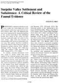 Cover page: Surprise Valley Settlement and Subsistence: A Critical Review of the Faunal Evidence