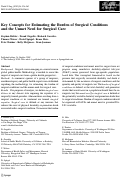 Cover page: Key Concepts for Estimating the Burden of Surgical Conditions and the Unmet Need for Surgical Care