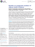 Cover page: Dnmt3a is an epigenetic mediator of adipose insulin resistance