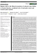 Cover page: Regime shift in the littoral ecosystem of volcanic Lake Atitlán in Central America: combined role of stochastic event and invasive plant species