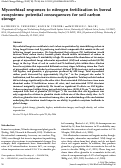 Cover page: Mycorrhizal responses to nitrogen fertilization in boreal ecosystems: potential consequences for soil carbon storage