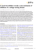 Cover page: A novel Hv1 inhibitor reveals a new mechanism of inhibition of a voltage-sensing domain