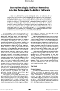 Cover page: Seroepidemiologic studies of hantavirus infection among wild rodents in California.