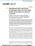 Cover page: Reengineering the specificity of the highly selective Clostridium botulinum protease via directed evolution